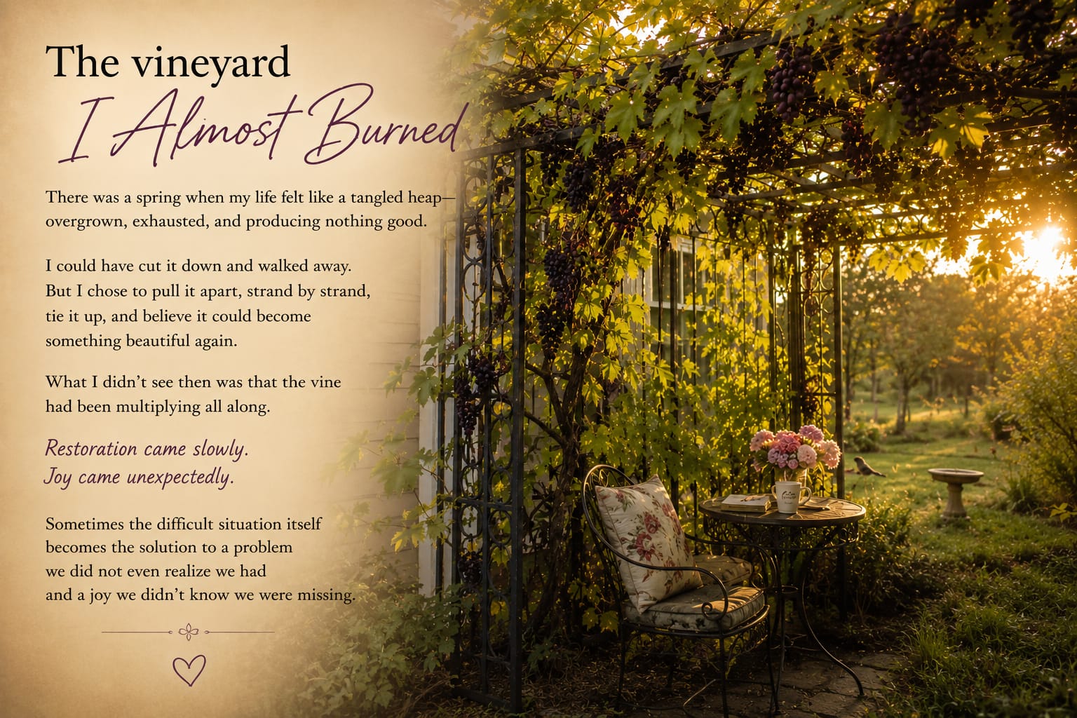 The Vineyard I Almost Burned